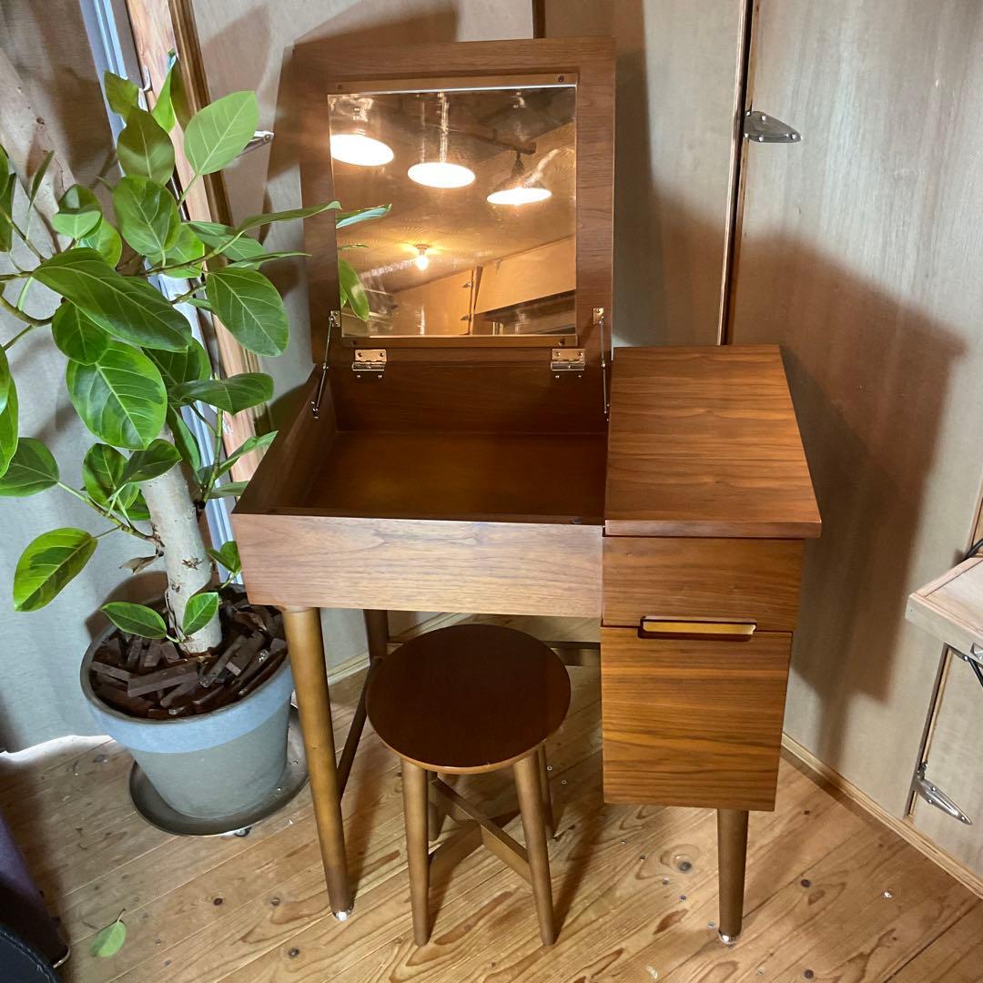 emo エモ ドレッサー 鏡台 スツール 丸椅子 一人暮らし 化粧台 コンパクト