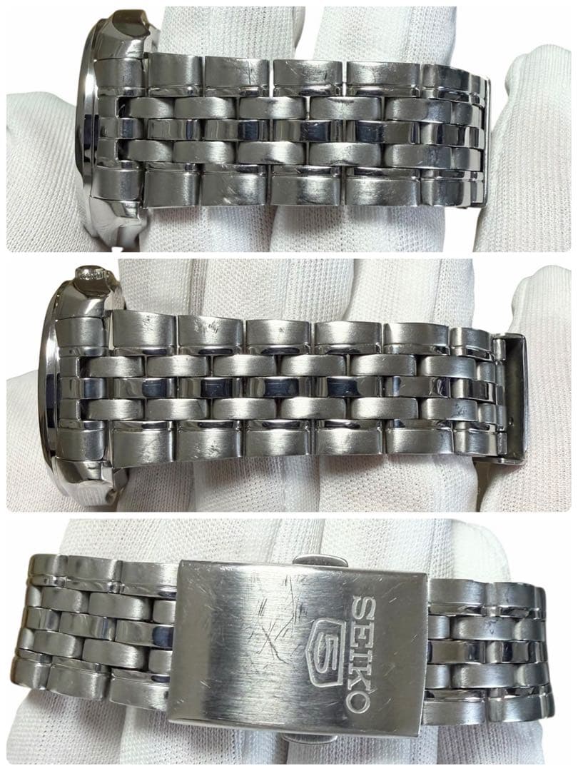状態良好品 セイコー5 7S26-01V0 ブラック メンズ 自動巻き腕時計