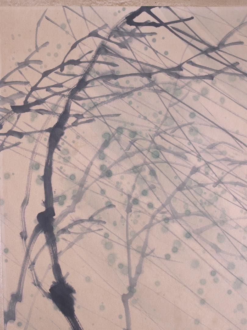 蔵整理品 中国清時代掛け軸 肉筆水彩絵 骨董品I1559A13-1