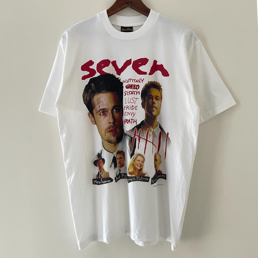 Tシャツ seven セブン ブラピ ブラッドピット 映画 ムービー 白T