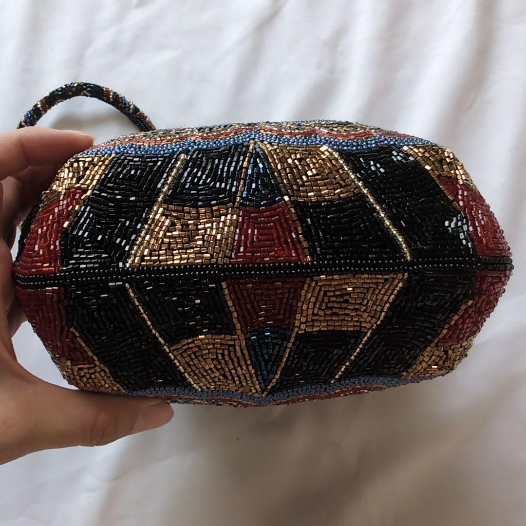 LUMY フォーマルバッグ 総ビーズバッグ モルティ ハンドバッグ