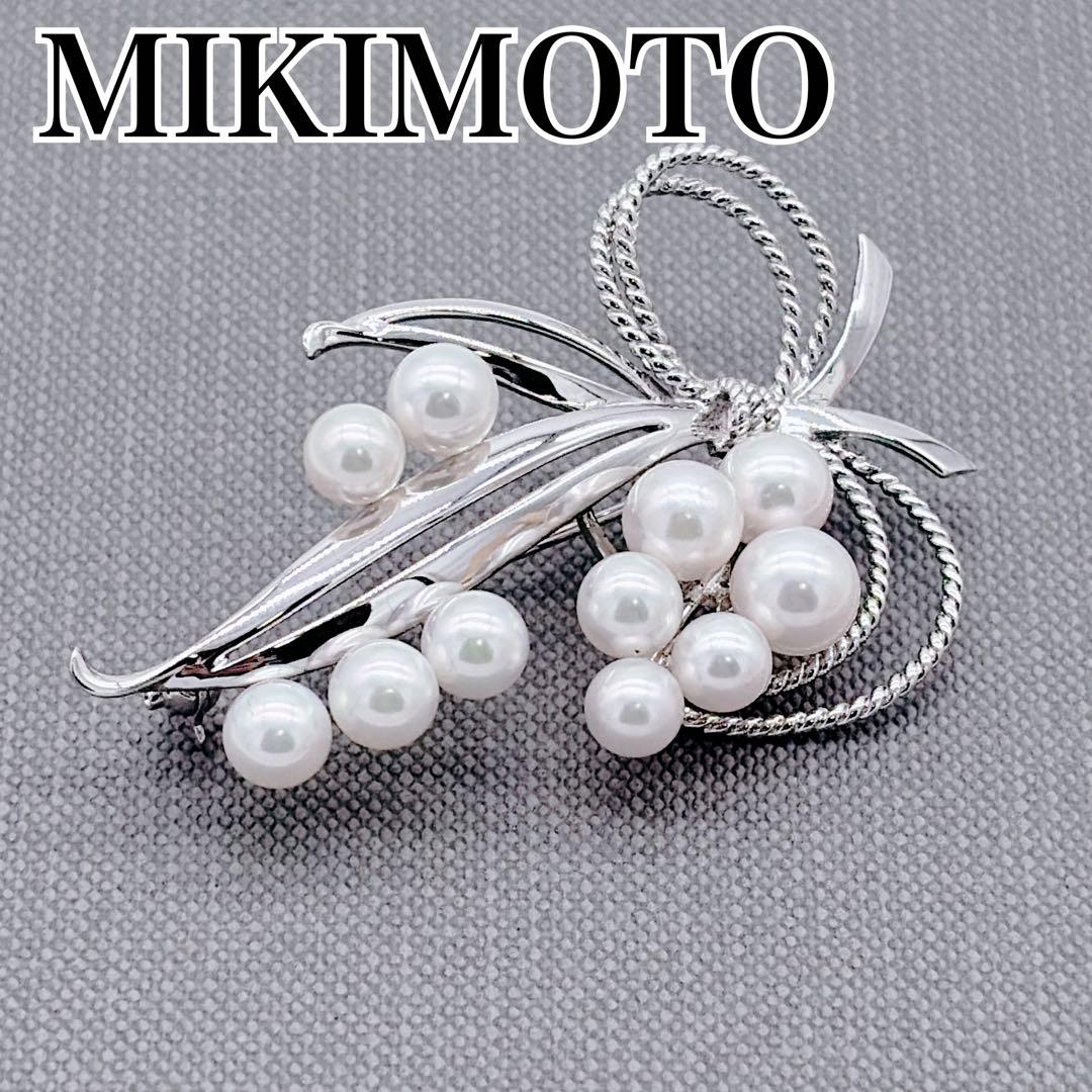 MIKIMOTO ミキモト 11Pパール ブローチ アコヤ真珠 リボン 葡萄 - メルカリ
