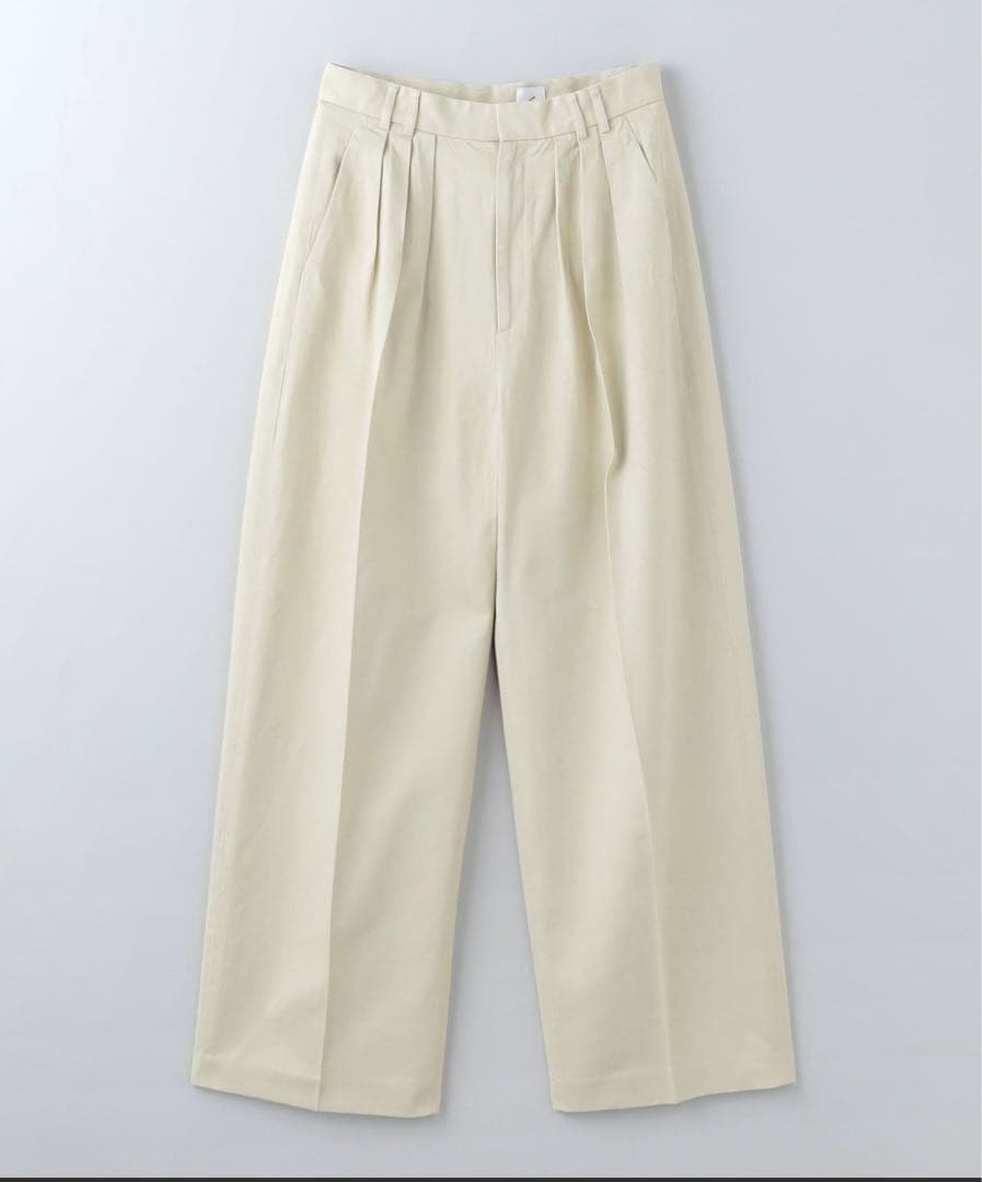 今季ロクコットンレーヨンタックパンツベージュ34