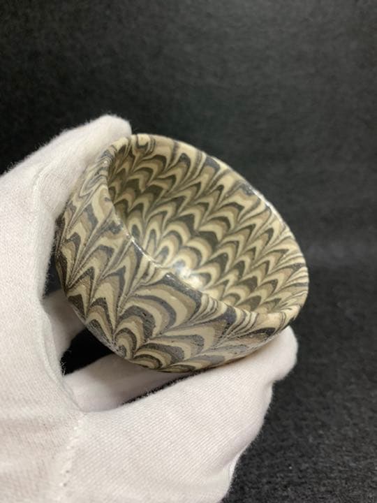 水野双鶴 煉込ぐい呑 伝統模様鶉手