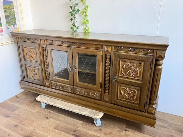 フランスアンティーク木製アルモワールキャビネット/ワードローブ食器