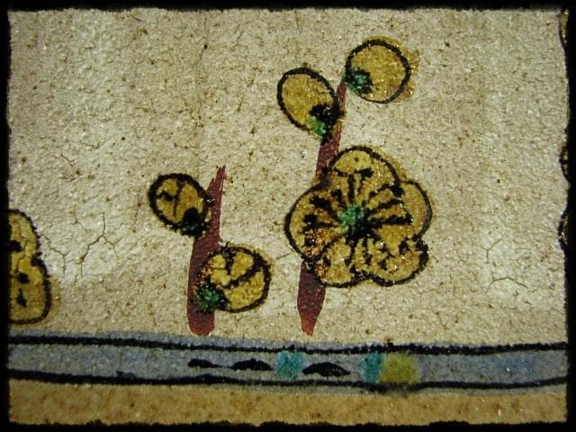 益子焼 杉本浩太郎 色絵 兎紋 角皿 茶道具  d139