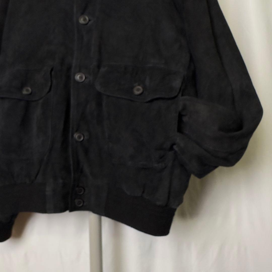 90s ブラック ヌバック レザー A1 バルスター ジャケット 56