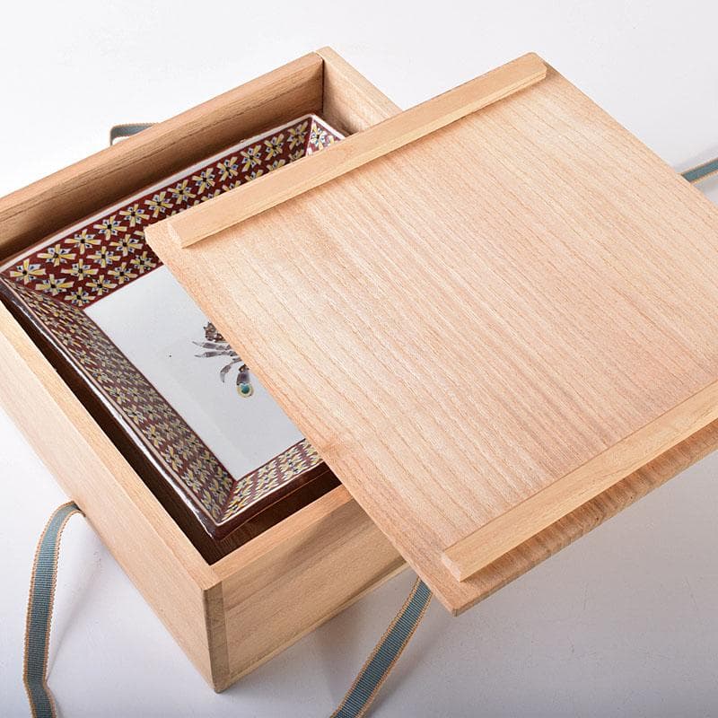 九谷焼 武腰潤作 色絵夏蟹更紗文 四方台皿 共布共箱 Y R8415B - メルカリ