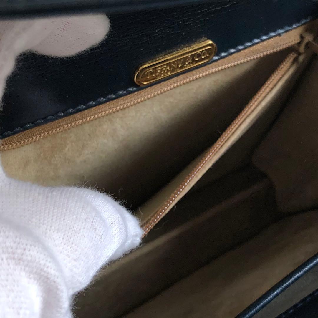 【美品 2way】ティファニー　ハンドバッグ　ブルーグリーン　イタリア製　本革