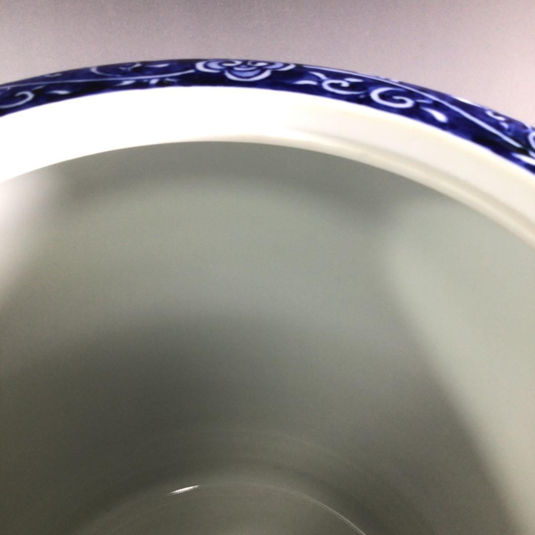 Ｐ８５７　水指　『勝美永泉造』『染付祥瑞文』『腰捻水指』　共箱　茶道具