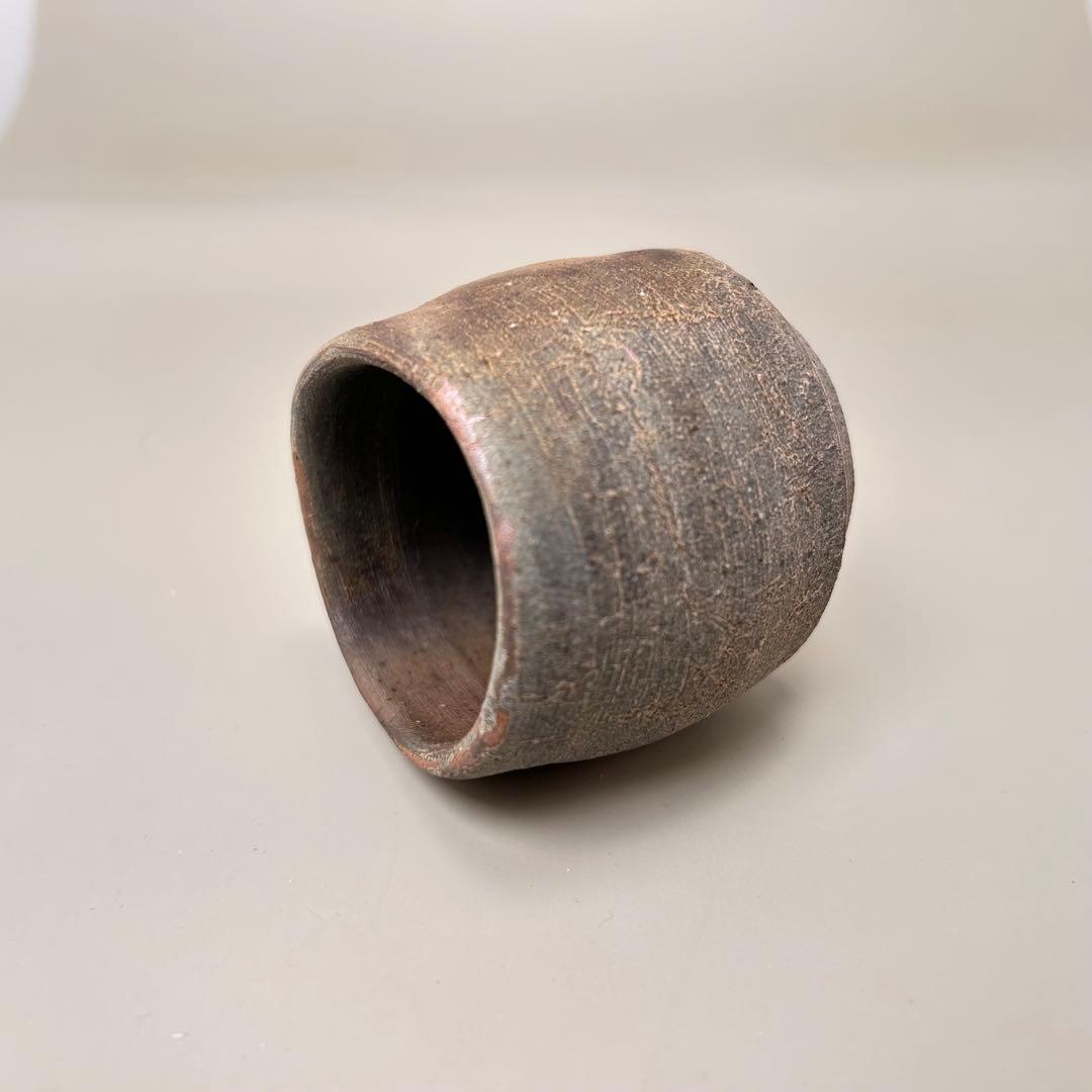 C金重有邦 ぐい呑 備前焼（共箱あり）岡山県指定重要無形文化