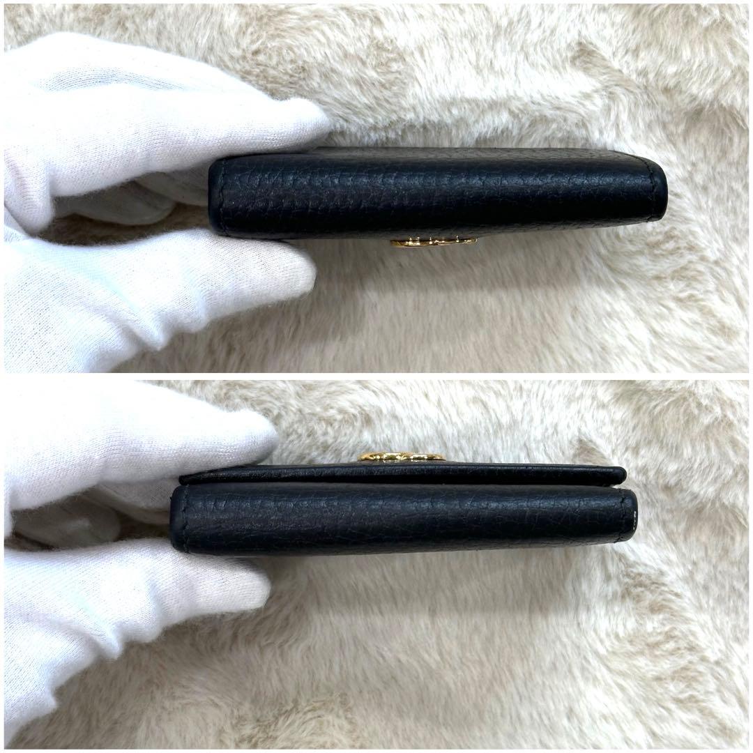 美品 GUCCI キーケース GGマーモント 6連 ブラック レザー