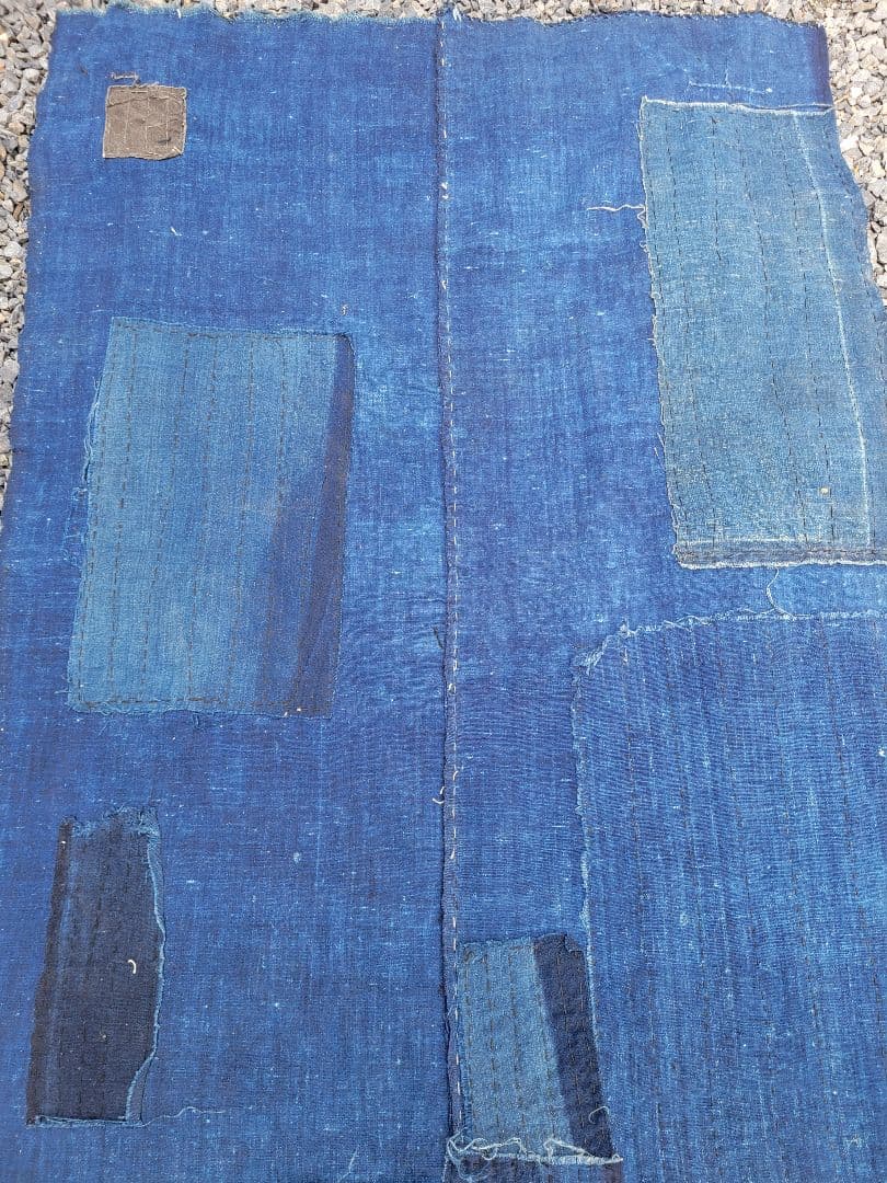 藍染 木綿 2幅 古布 生地 材料 リメイク - アンティーク雑貨