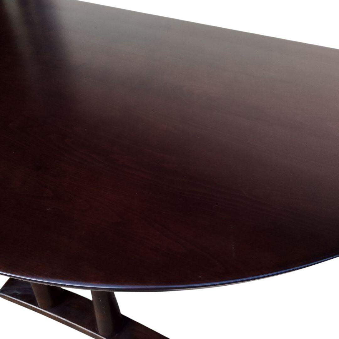 karimoku カリモク 半月 やや半円 ダイニングテーブル 食卓 ブラウン
