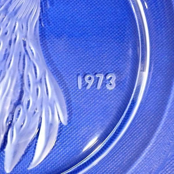 ラリック カケス（鳥） クリスタルガラス イヤープレート フランス