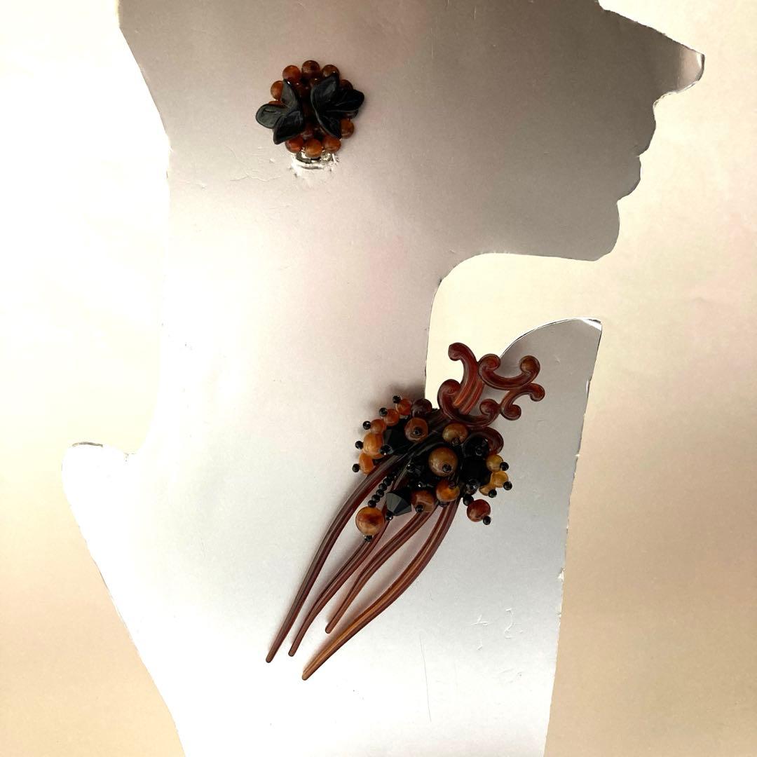 花モチーフ ブローチ イヤリングセット Angela Caputi