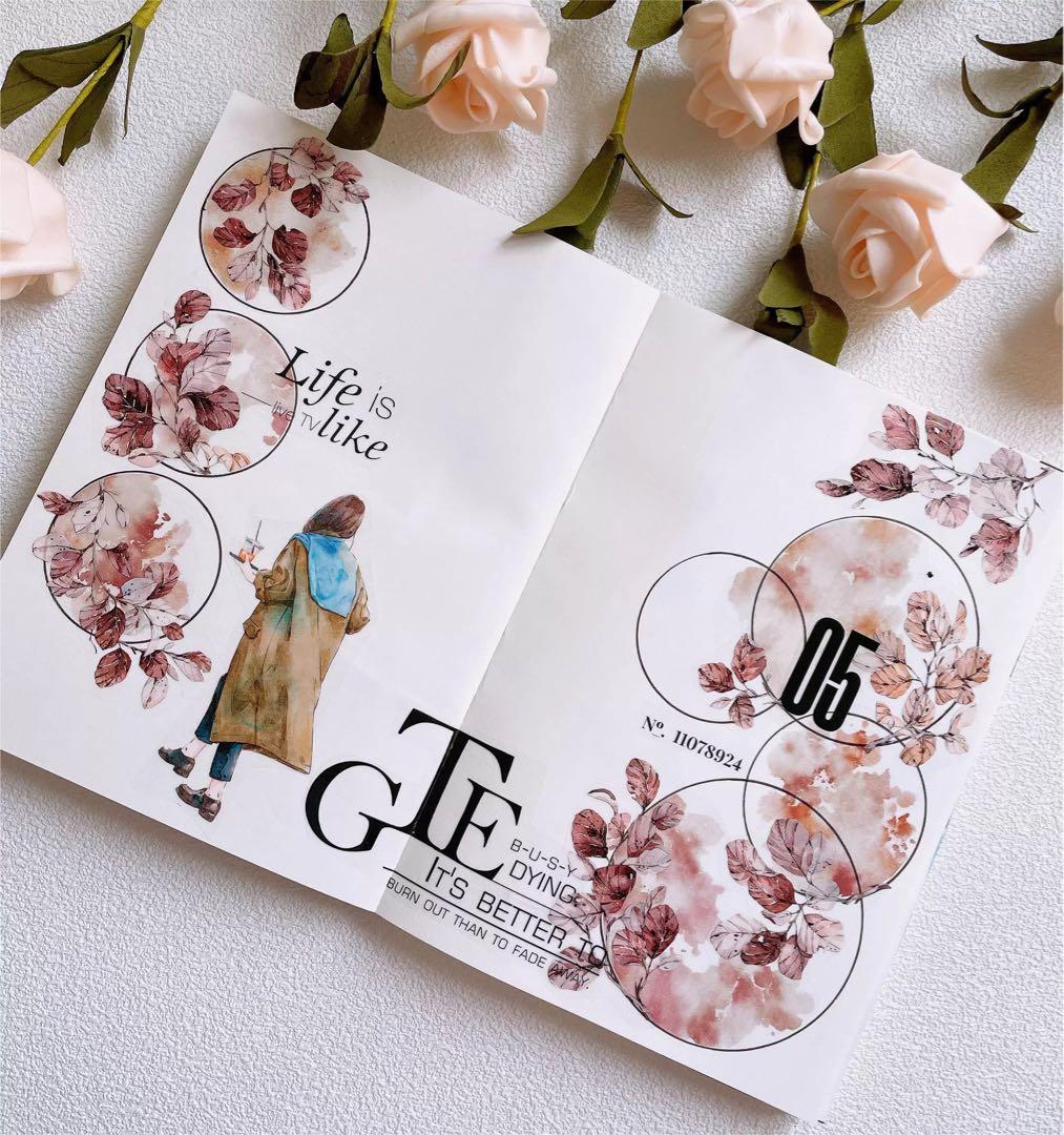 呦呦呦手帐《霜红叶》海外マスキングテープ　マステ 【1724】