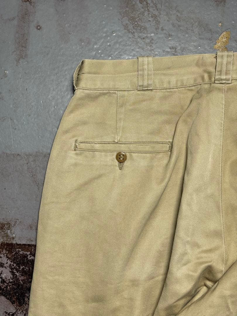 50s U.S.ARMY チノパンツ 尿素ボタン ミリタリー ヴィンテージ