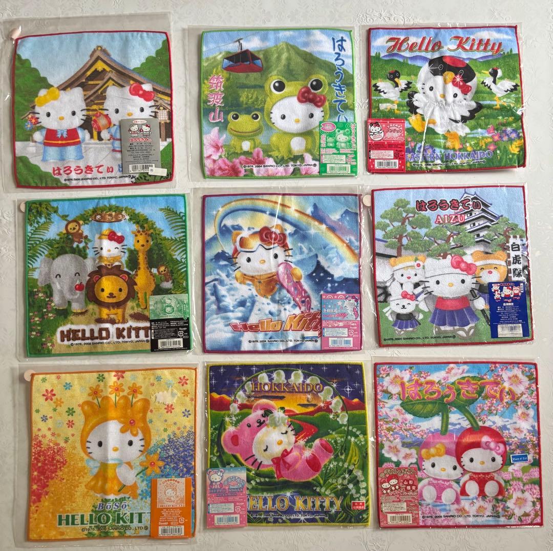 ご当地限定品・ハローキティ タオル・ハンカチセット多数　セット売り