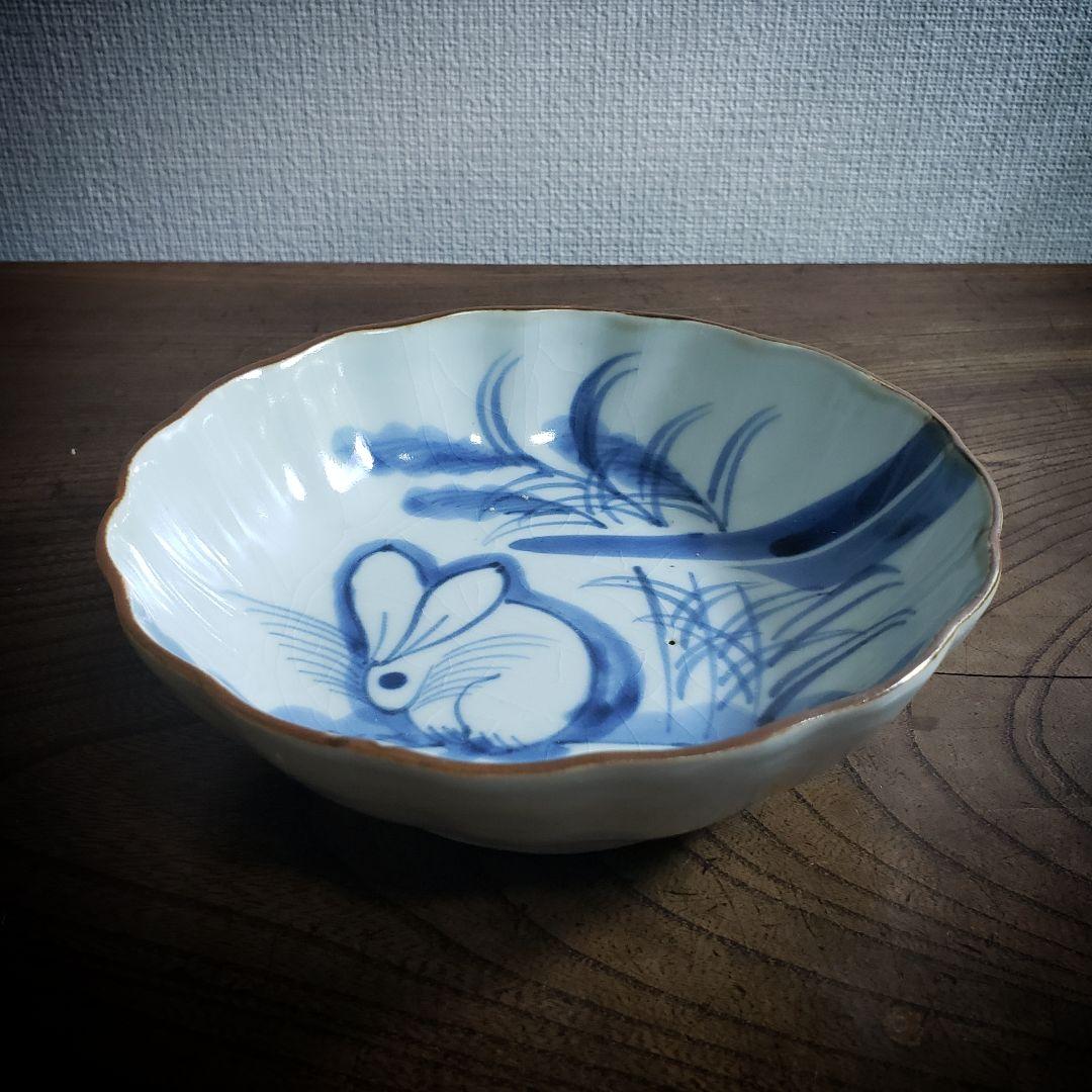 なます皿 兎 ウサギ 古伊万里 江戸 アマテ ロ号 - メルカリ