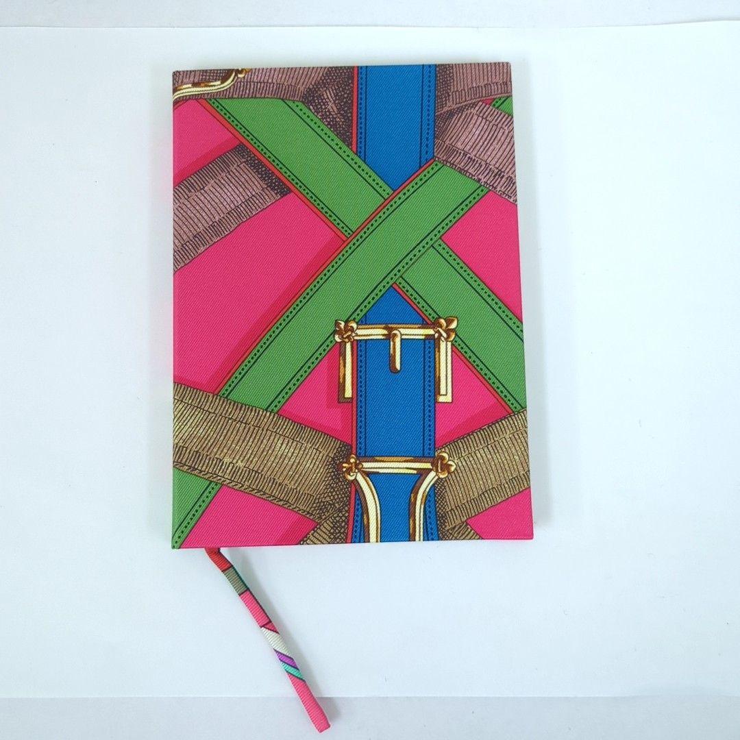 エルメス ベルトデザイン ノートブック メモ帳 ピンク カーキ ブルー