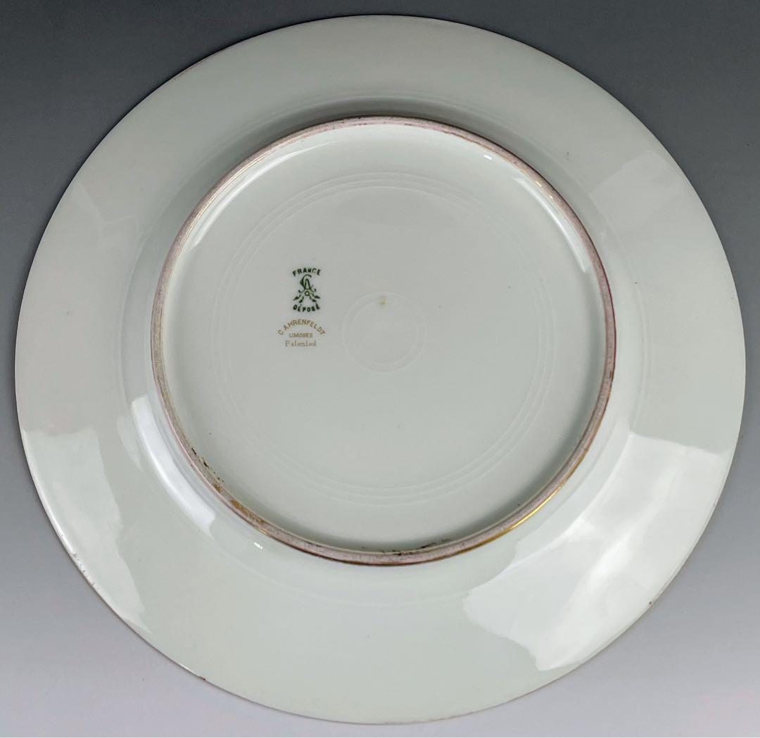 大型】リモージュ 26．8㎝ アーレンフェルト 大皿 金盛り 金彩 フランス