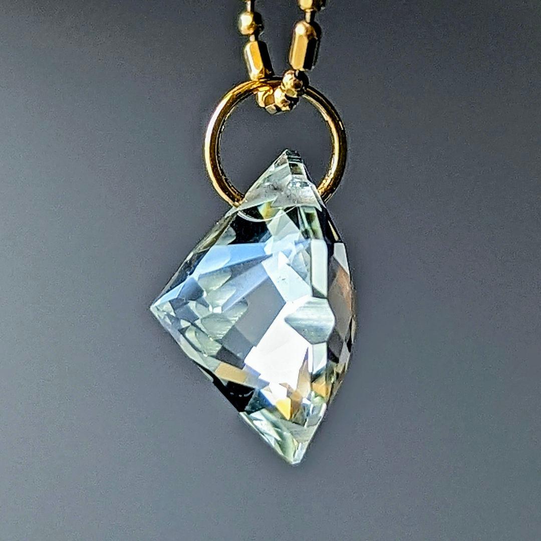 ♢容音♢K18 グリーンアメジスト4.28ct チャーム ペンダントトップ