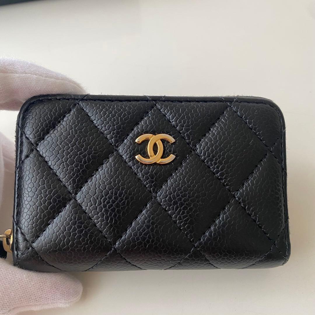 【美品】CHANEL クラシック ジップ パース ブラック