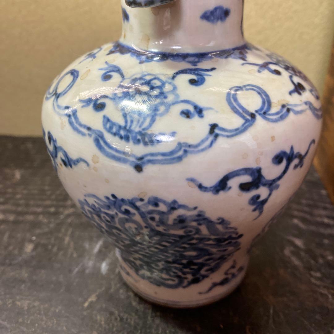 専用　中国古玩　耳付花瓶　17cm9cm