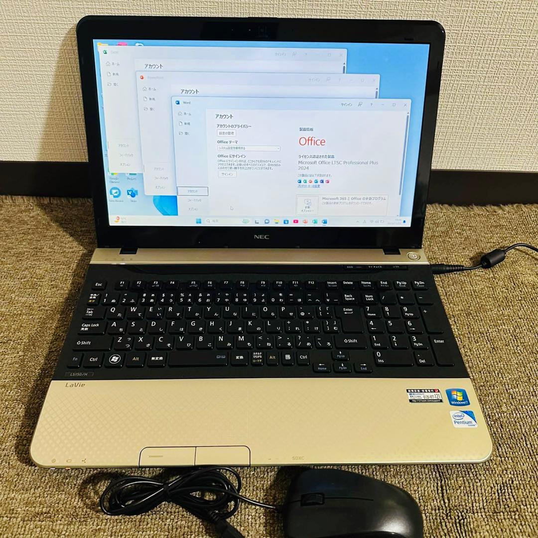 S194 NECノートパソコンSSDサクサク動く Windows11オフィス付き - メルカリ