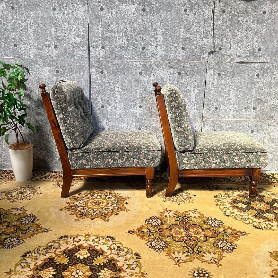 ばあちゃん꧁カリモク家具 karimoku꧂コロニアル1人掛けソファ2脚