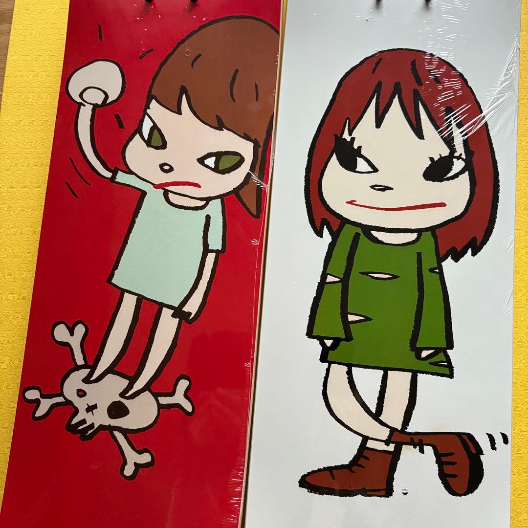 奈良美智 MoMA スケートボード 赤白2枚セット 付属カード・金具・元箱あり