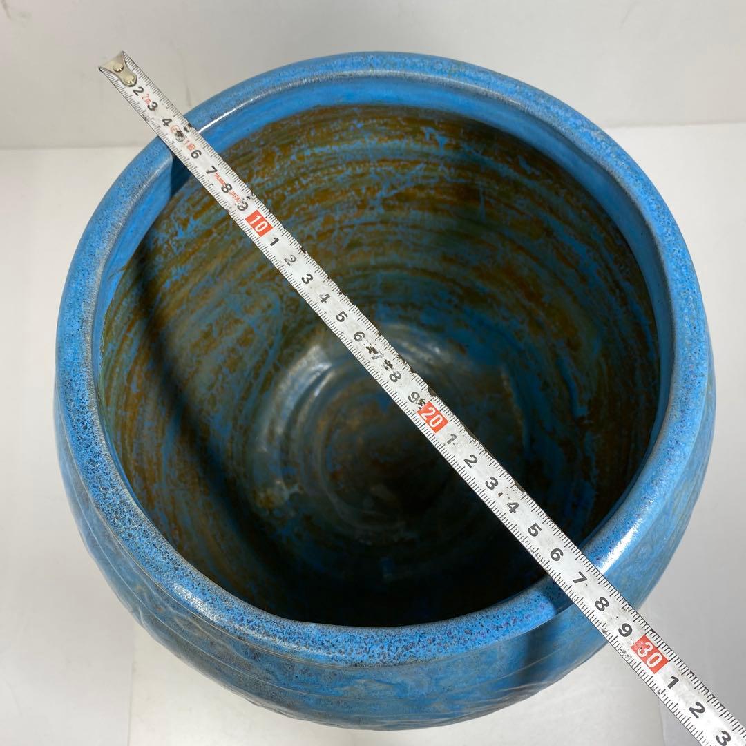 専用 中国美術唐草彫均窯 大花瓶 共箱 高さ30㎝ 東Y7-0404☆2Fタサオ