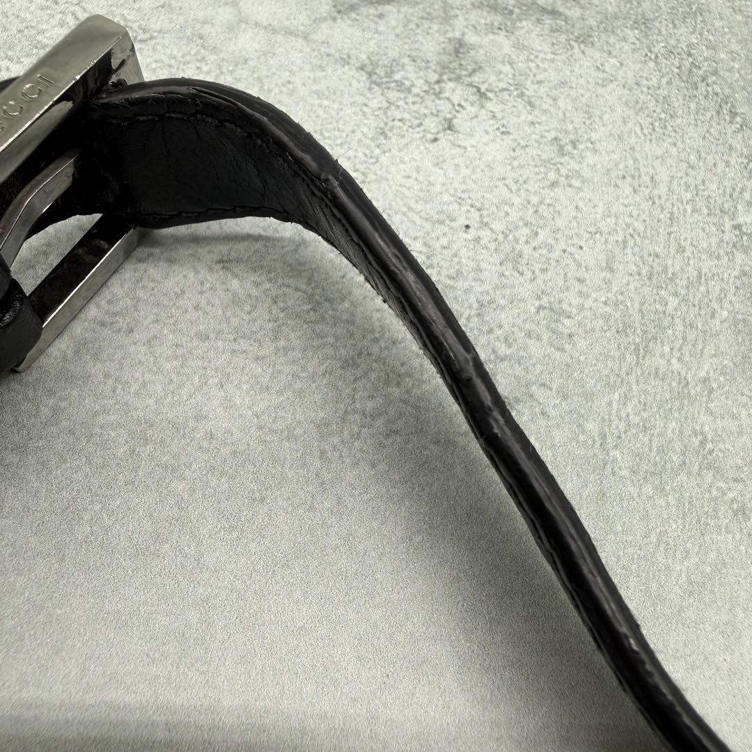 GUCCI グッチ ワンショルダーバッグ GGキャンバス レザー 肩掛け 黒