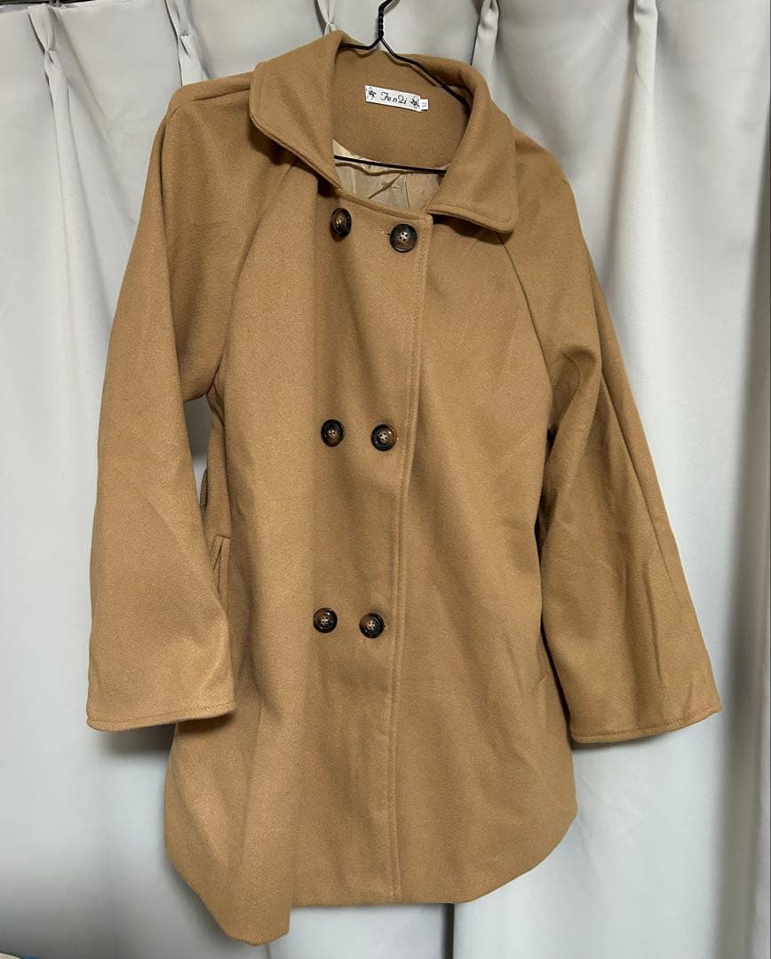 ベージュ ダブルブレスト チェスターコート - メルカリ