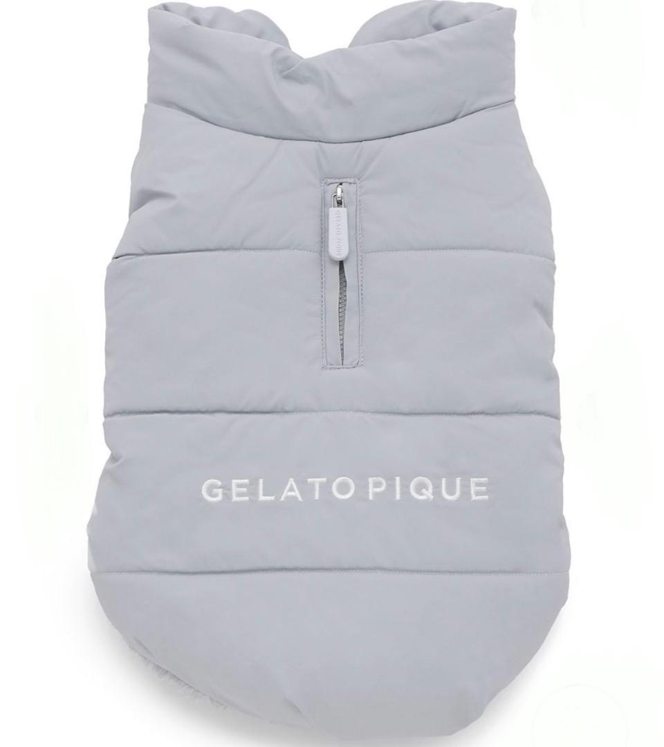 ジェラートピケ 中綿ベスト XXLサイズ グレー 犬 ドッグ ダウン