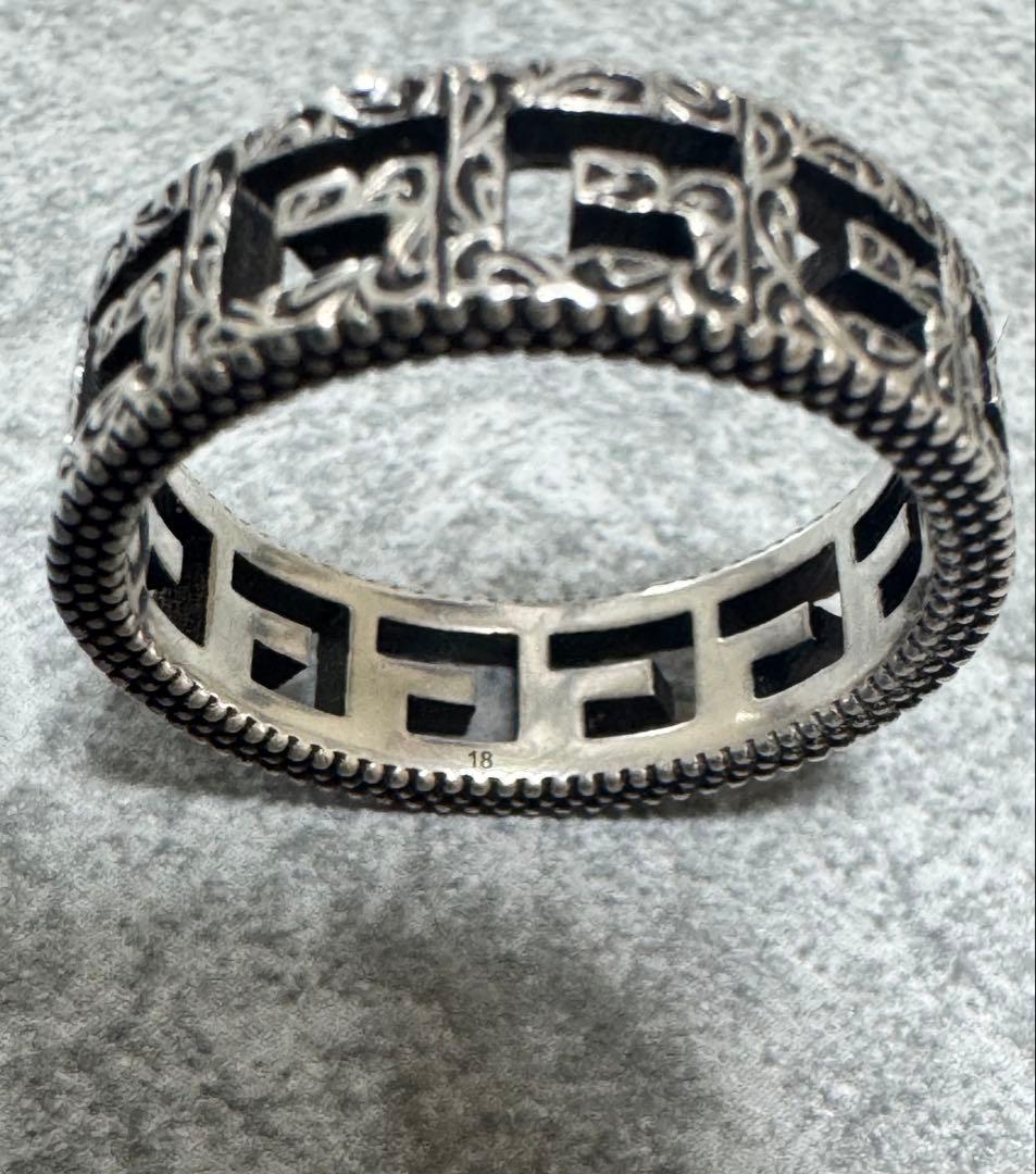 グッチ スクエアG シルバー リング 18号 (実寸17号) アラベスク 925