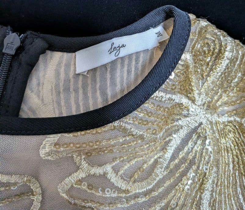 Leja ビスチェ風 レース花柄 ウエストベルト付 M