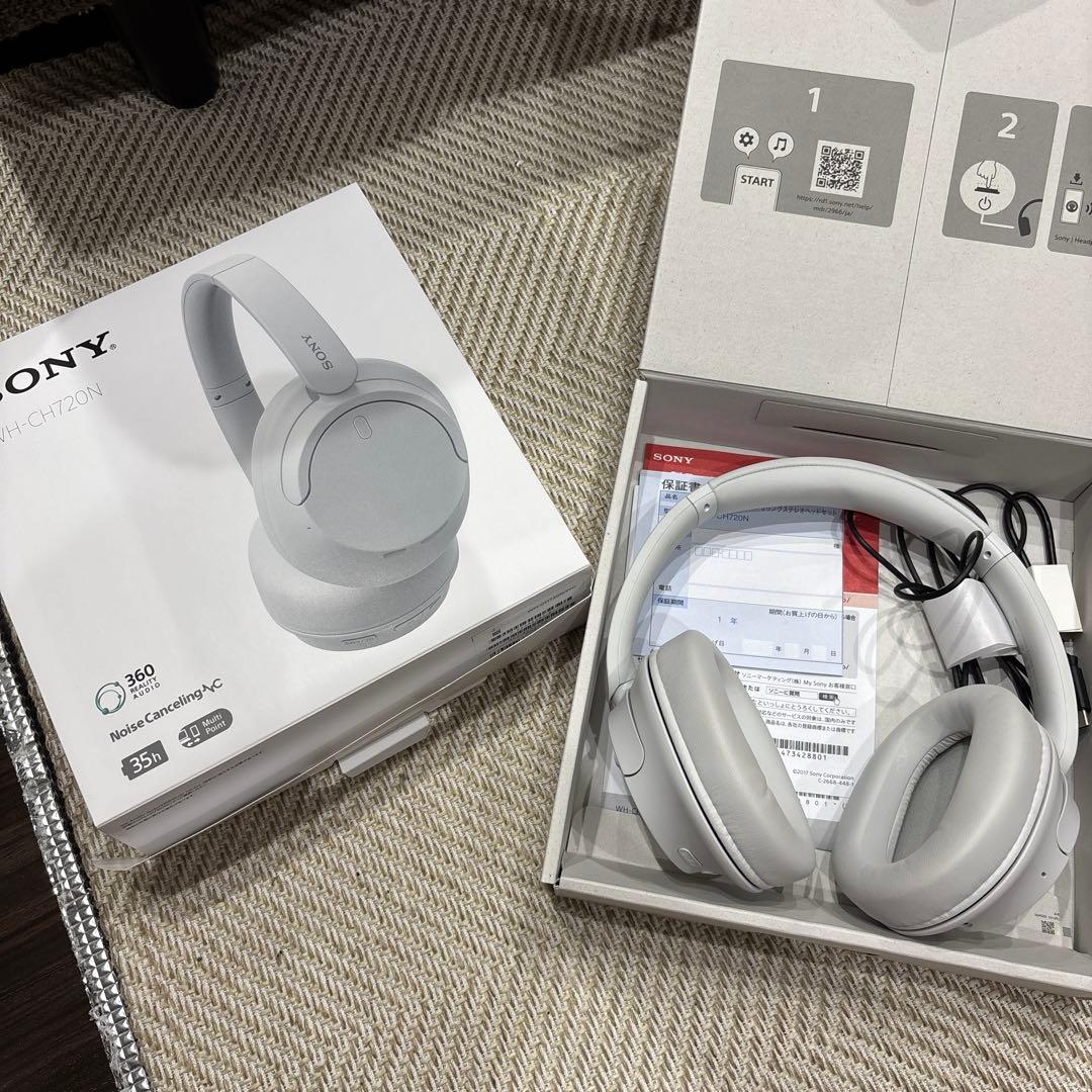 SONY WH-CH720N ワイヤレスノイズキャンセリングヘッドホン ホワイト Sony WH-CH720N Wireless Noise Cancelling Headphones