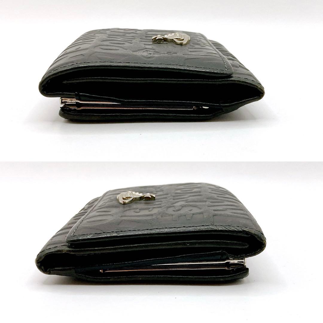 美品✨ヴィヴィアンウエストウッド 財布 オーヴ 総柄 レザー がま口 ブラック