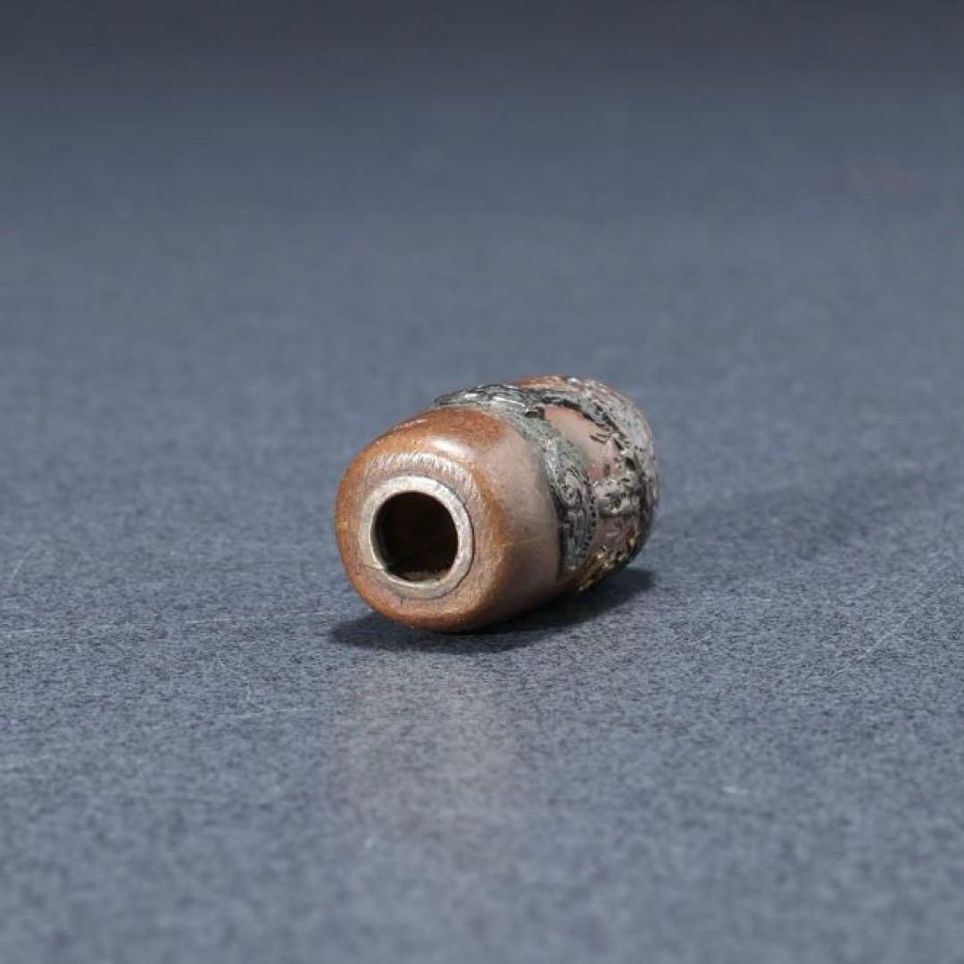 緒締め玉　霊芝　提げもの　金属　金工　R1643