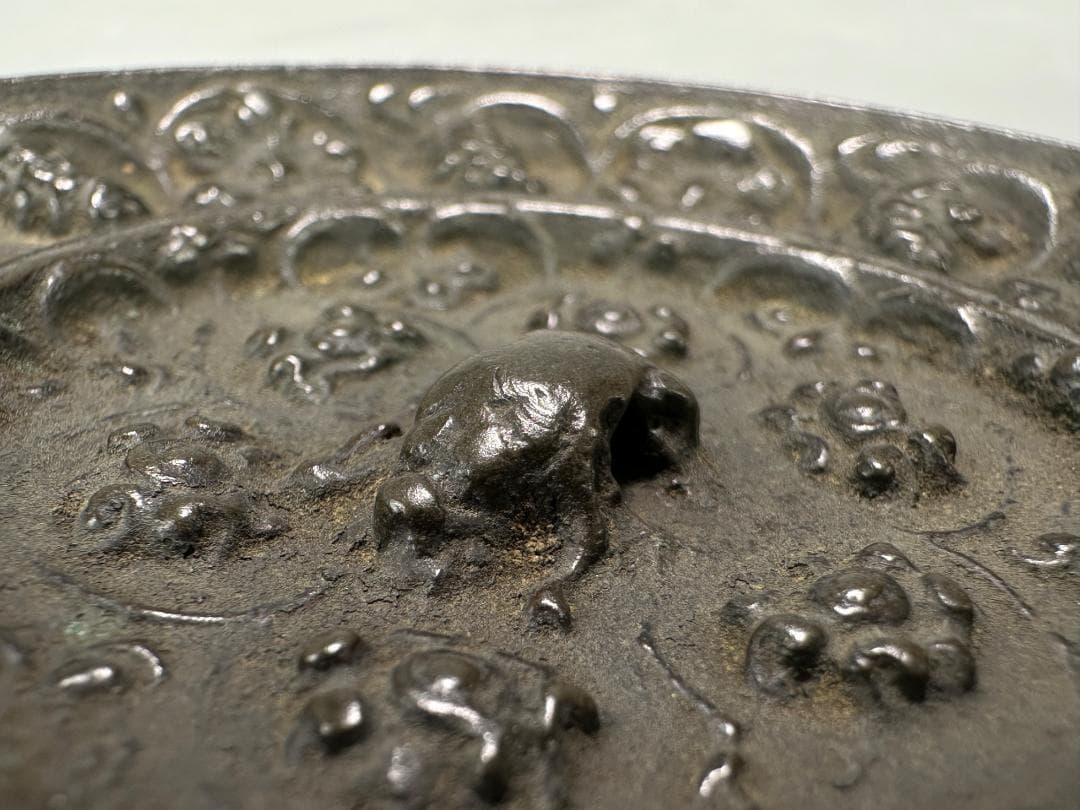 中国美術　唐時代　海獣葡萄文銅鏡　古鏡　時代物　古物保証　旧蔵出し