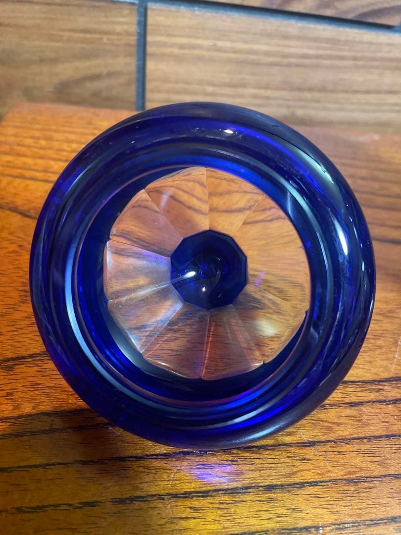 ゴブレット蓋付き 飾り 切子 金彩