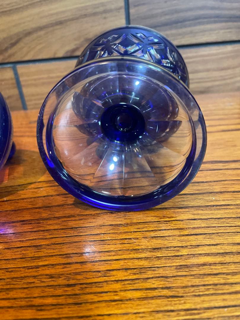 ゴブレット蓋付き 飾り 切子 金彩