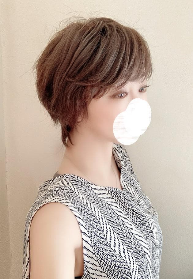 もんちゃん　マダムヒロコ　ハンドメイド　人毛MIX　ビューティフルショート