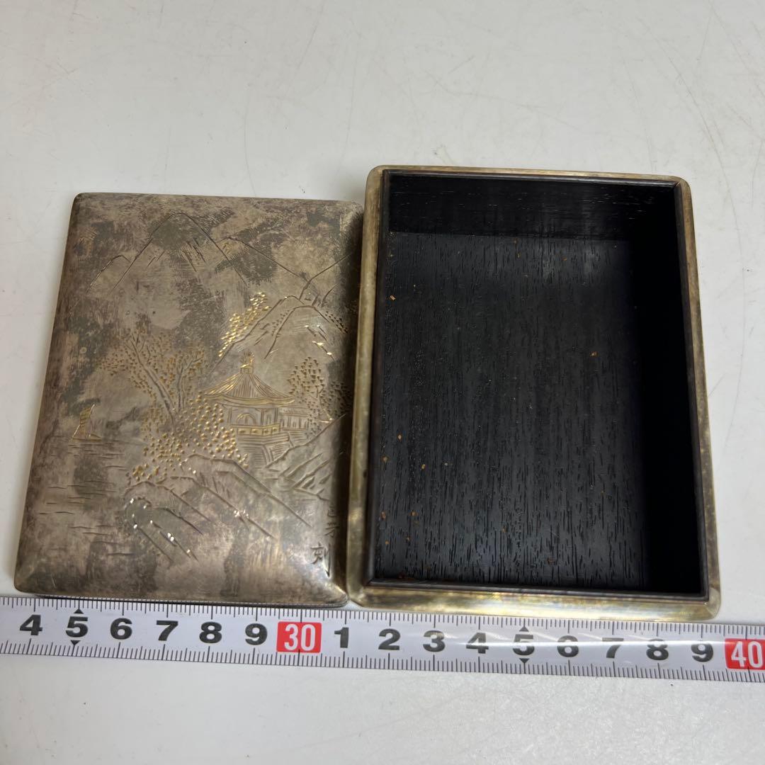 一鶴斎造　銀製　煙草セット　共箱　468g トニカ　東さ8-0126☆2F