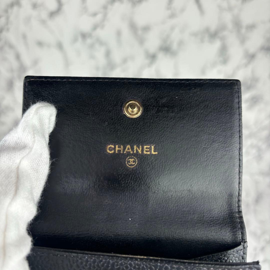 88 CHANEL キャビアスキン　ココステッチ　ケース