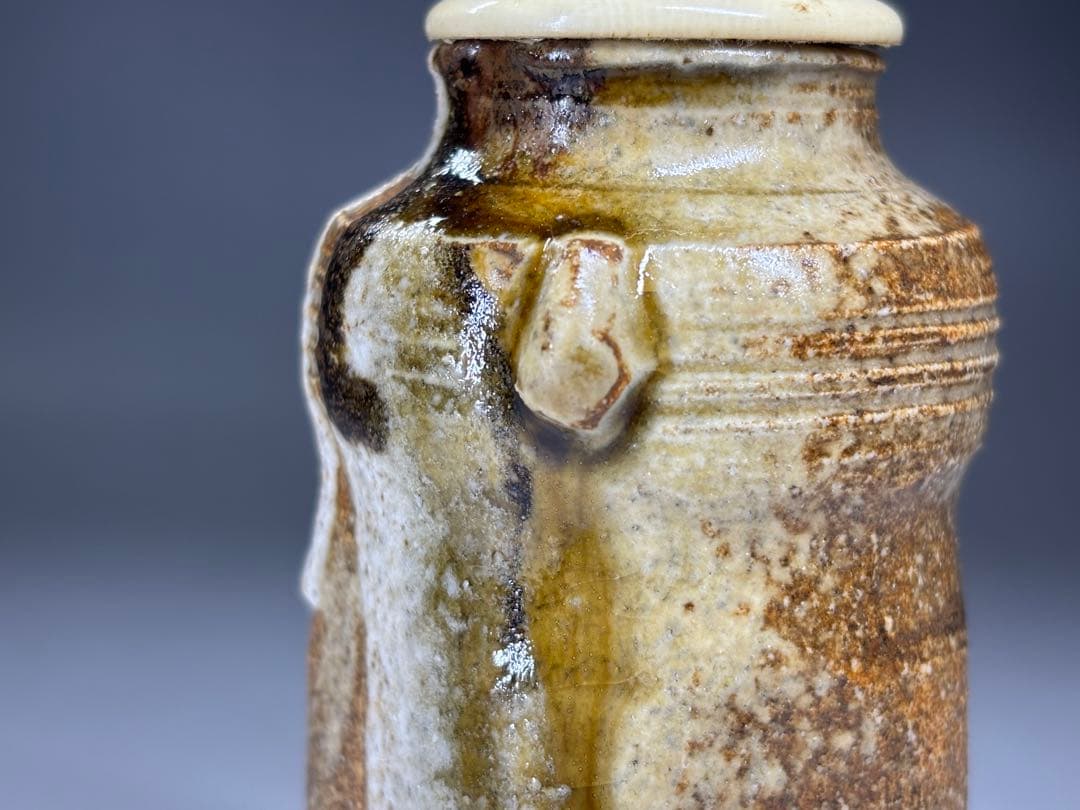 加藤光右衛門』造 美濃伊賀茶入 山十窯 共箱 仕覆 茶道具