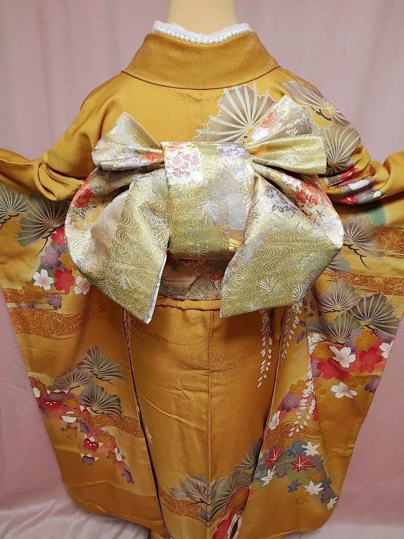 後藤久美子ブランド振袖 袋帯 帯揚げ 帯締め セット 山吹色/ゴールド系