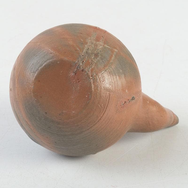 茶道具　備前焼　古備前　火襷　水滴　茶入　袱紗付　共箱二重箱　V　9374